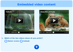 Sample survey with embeded video